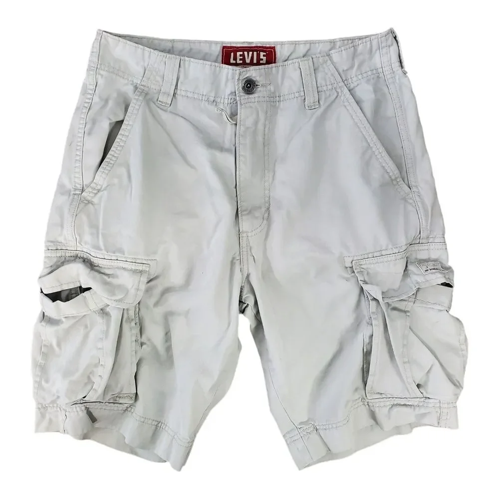 LEVI'S Shorts Mens 34 Beige Cargo Utility Flap Pockets Casual Outdoor Hiking